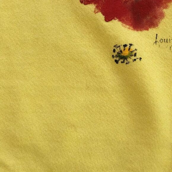 louise contie design hand painted newport beach california yellow crew neck - Picture 11 of 16